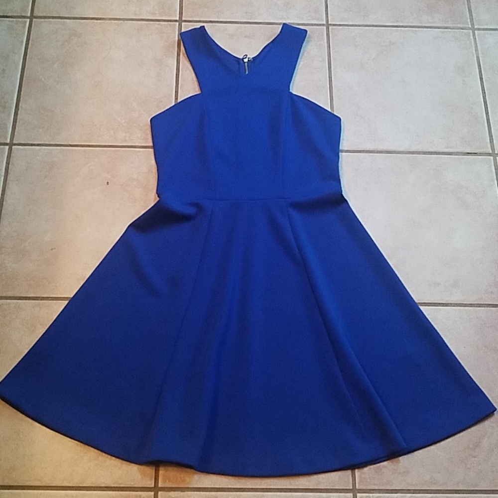 Royal blue cross over dress